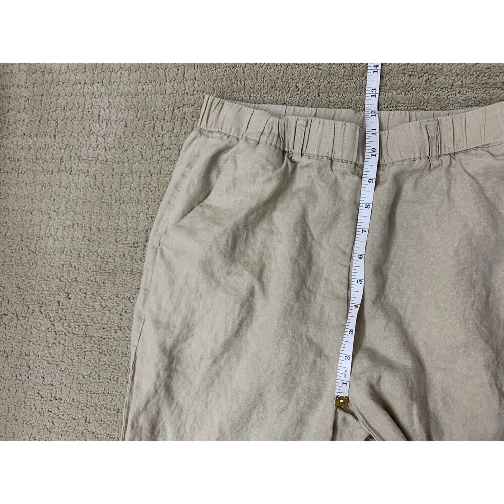 Quince Womens 100% European Linen Tan Driftwood Elastic Waistband Pants Small - Picture 7 of 9